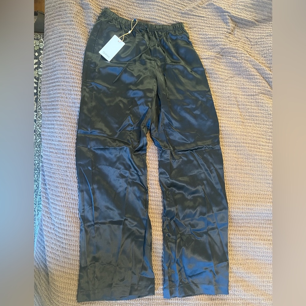 Quince Silk Black Wide Leg Pants